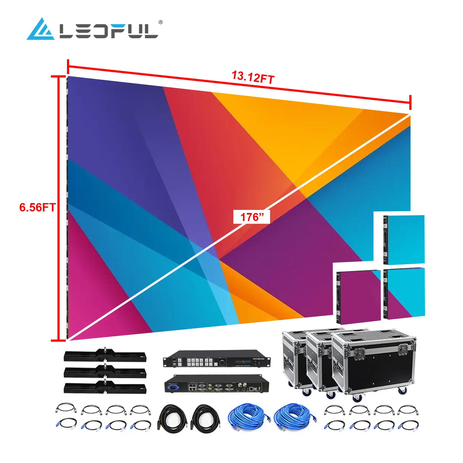 P2.91 P3.91 P4.81 Pantalla LED Video Wall 500x500 pressofusione in alluminio armadio portatile per interni esterni noleggio schermo a Led