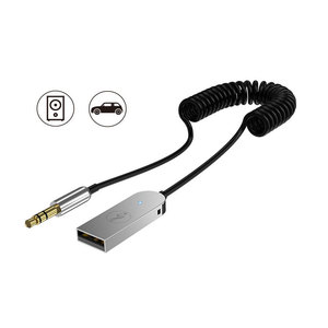 Bluetooth 5.0 Aux adaptörü için mikrofon USB 3.5mm Jack kablosuz araç alıcı kitleri için bahar ses kablosu hoparlör Handsfree araba - Product Image 1