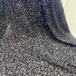 Toptan Glitter Mesh Sequins kumaş fransız metalik bez pullu nakış boncuk kumaşlar akşam parti elbise için