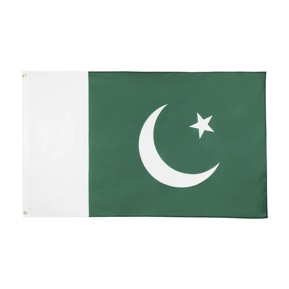 Amazon Atacado 3x5FT Bandeira Paquistão Bandeira Fabricante Entrega Rápida 100% Poliéster CMYK Sublimação Impressão Bandeiras Personalizadas