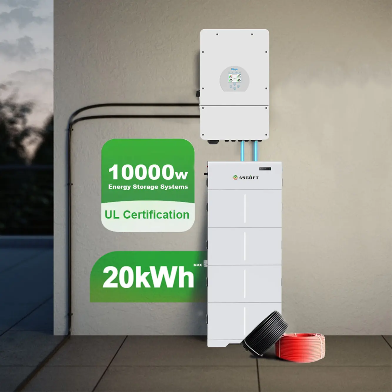 Uso domestico 5kw 10kw 20kw ibrido sistema di energia solare solare PV Storage LiFePO4 batteria al litio con Inverter