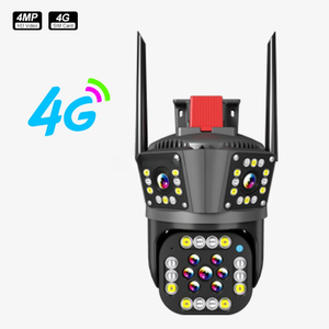 Sistema di telecamere di sicurezza IP impermeabile 6MP rete Wireless 4G con tre lenti PTZ tre viste casa uso umano tracciamento Audio 2 vie - Product Image 1
