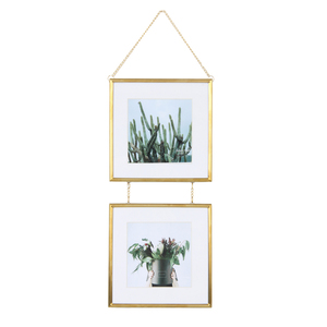 8X8 Matted 6x6 Inch Duplicate Golden Metal Glass Picture <strong>Frames</strong> Hanging Display Wall Photo <strong>Frames</strong> - Product Image 1