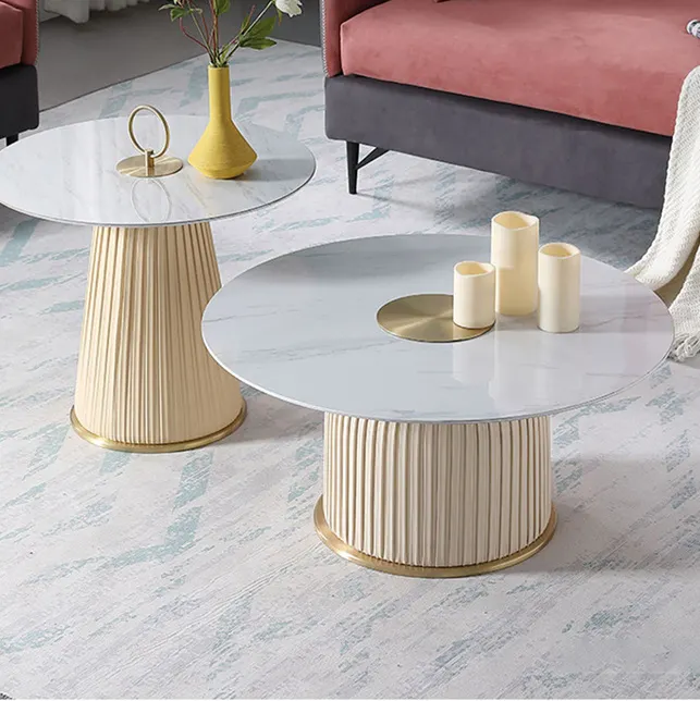 Mesa de centro de lujo para sala de estar, mesa auxiliar cuadrada de mármol y piedra moderna