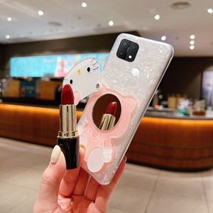 Oppo r11s için serin hello kitty kedi makyaj aynası IMD kabuk desen R9 telefon kılıfı 2-in-1 r11 artı oppo a15 için kt durumda toptan - Product Image 2