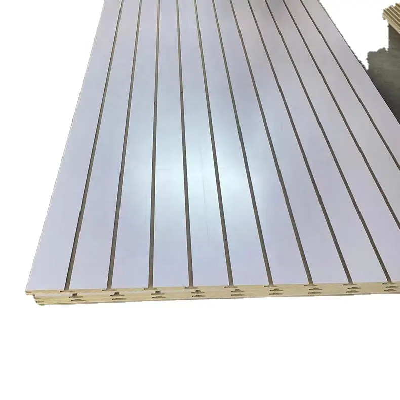 low cost 15/18mm slotted mdf board/slat wall panel/slatwall board white mdf board for wall