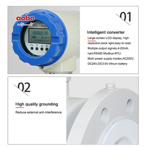 AOBO 4-20ma Salida de pulso Diseño compacto Higiénico Conexión de brida de 2 pulgadas Medidor de flujo electromagnético digital de 0,5 etapas - Product Image 2