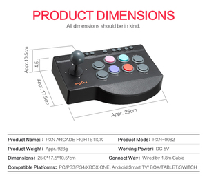 PXN 0082 8 Way <strong>Tekken</strong> 7 Arcade Machine for PC/PS3/PS4 /<strong>Xbox</strong> One/<strong>Xbox</strong> 360/Switch with Turbo Marco Function - Product Image 6
