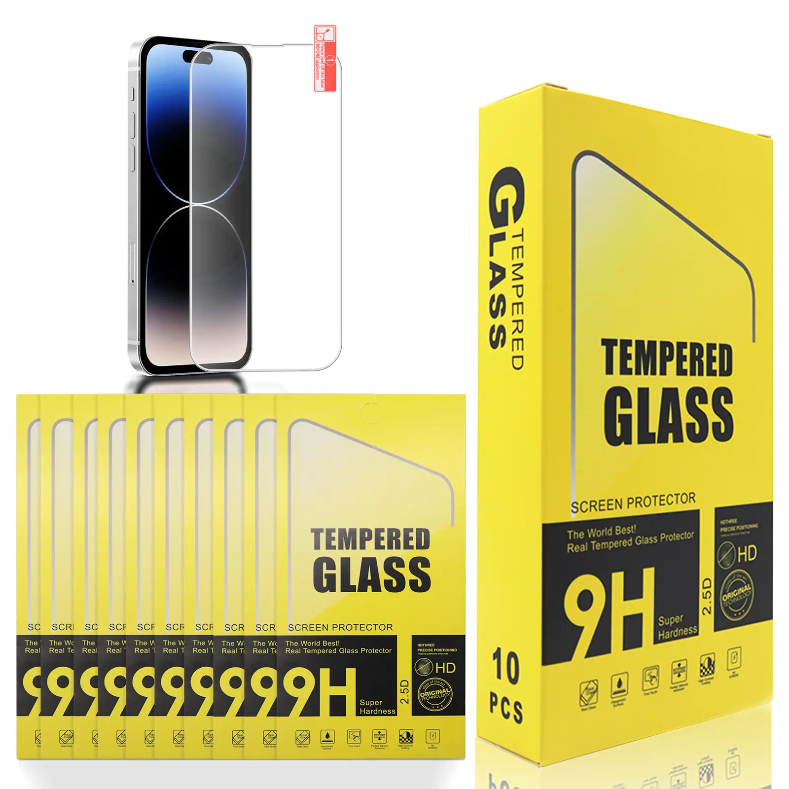 Anti-Scratch 10 in 1 9D Handy Displays chutz folien aus gehärtetem Glas für iPhone 15 14 13 12 11 Pro Max Mini X Xr Xs max