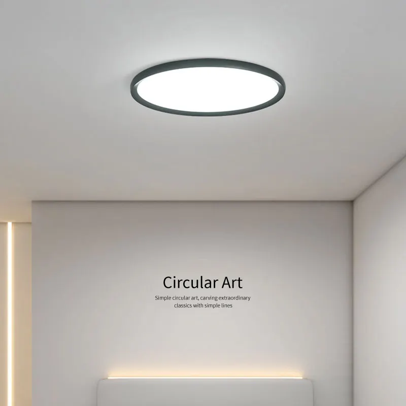 Lican — plafonnier Led circulaire ultramince et Simple, design moderne, luminaire de plafond, idéal pour un salon, une chambre à coucher ou un bureau, 2.5 cm