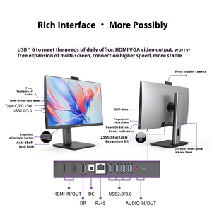 23.8-Inch All-in-One <strong>Computer</strong> with 12th Generation Intel <strong>Processor</strong> 16GB DDR4 RAM SSD Hard Drive IPS LCD Display Lift-Away Base - Product Image 5