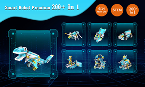 Gratta e vinci JR Robot intelligente 200 + pezzi di codifica Premium blocchi di costruzione educativi Kit di apprendimento programmabile per bambini 6 + - Product Image 2