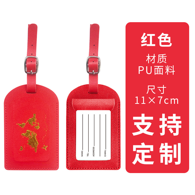 Etiqueta de equipaje roja