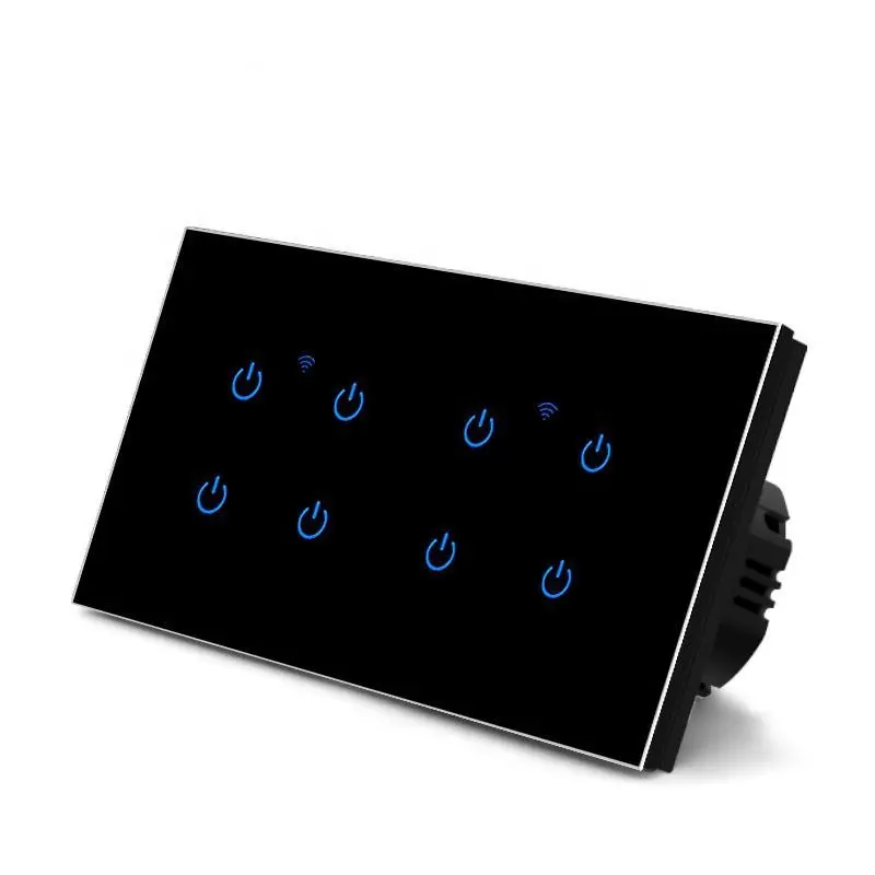 Interruptor de pared inteligente con Wifi, de 8 entradas Panel táctil, Oem, App Tuya, venta directa de fábrica, nuevo diseño
