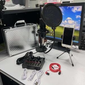 ホット販売スタジオbm800マイクポップフィルターとホームスタジオ用V8サウンドカードライブウェブキャスト歌の録音 - Product Image 1