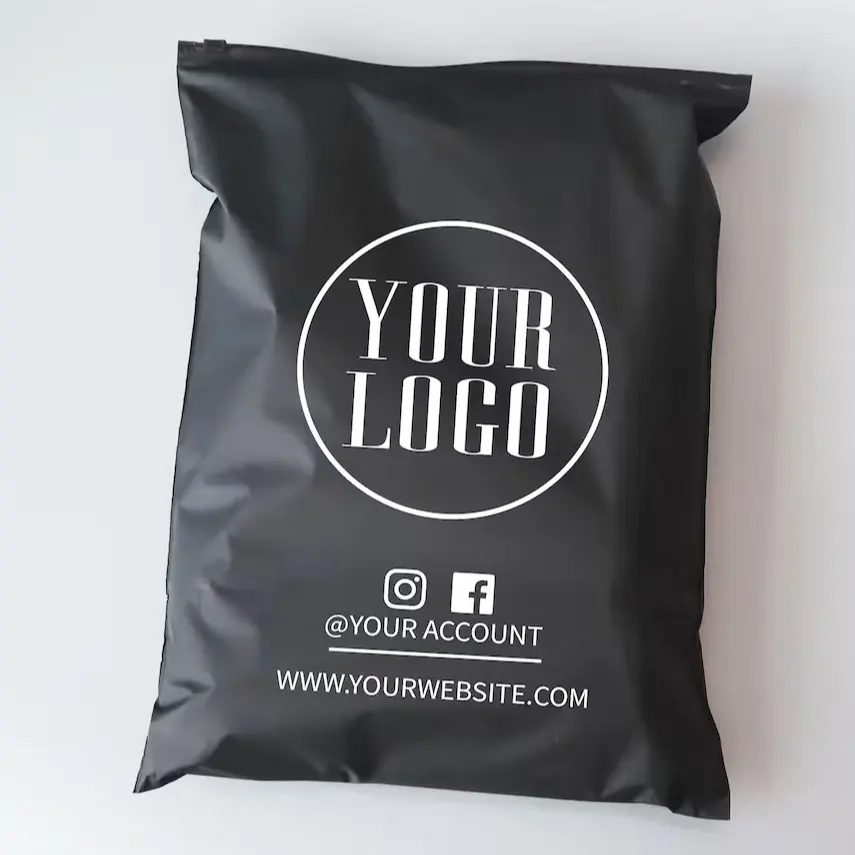 Custom Clothes Packaging Zip Lock Bag Biodegradable Matt Black Frosted PVC PE Plastic Clothing Ziplock Zipper Bag With Logo