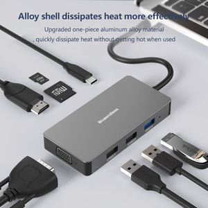 Eight-in-One <strong>TYPE</strong>-C Docking Station with HD Mi <strong>Network</strong> Card VGA USB3.0 Converter HUB for Laptop Phone Used <strong>Computer</strong> Accessories - Product Image 6