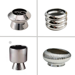 Seramik fabrika çiçeklik küçük seramik saksı kapalı masa üstü dekorasyonları gümüş orkide Pot kaktüs saksı ekici - Product Image 4