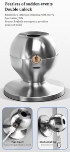 Ruang dalam ruangan baja tahan karat bulat tahan lama <span class=keywords><strong>Sensor</strong></span> sidik jari pintu pintar tombol pegangan kunci Tuya kunci pintar pintu pintu pintar - Product Image 2