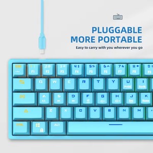 Mini tastiera meccanica da gioco con interruttore Gateron colorato RGB 61 tasti Standard per utenti Mac - Product Image 2