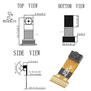 Precio bajo ultracompacto OV9734 1MP CMOS Sensor de imagen gran angular Macro MIPI DVP interfaz FPC módulo de cámara HD 720p OEM - Product Image 3