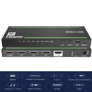Conmutador HDMI 48Gbps 8K, 4 entradas, 1 salida, compatible con la función ARC/eARC para sistema de cine en casa