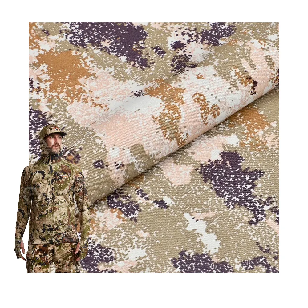 Ronghong OEM ODM poliéster algodón camuflaje tela muestra gratis 225GSM Ripstop camuflaje tela