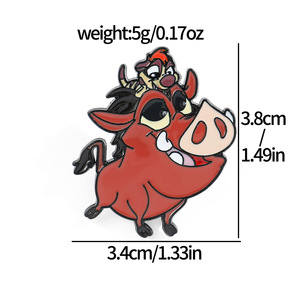 Châu Âu Mỹ khắc hoạt hình nhân vật hoạt hình sư tử Vua Trâm Simba lợn rừng hoang dã Pumbaa Meerkat timon kỷ niệm kim loại - Product Image 6