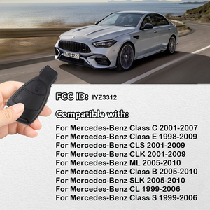 Mer-cedes ben-z için 2 düğmeli katlanabilir akıllı uzaktan anahtar Fob 433MHz NEC Chip EZS anti-hırsızlık sistemi FCC ID IYZ 3312 - Product Image 2