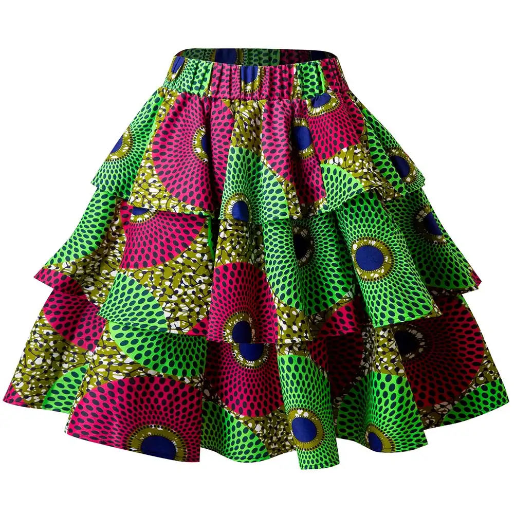 Saias tradicionais africanas com estampa de cera, moda com padrões de Ancara, roupas com novo sentimento, mini saia africana