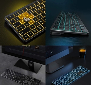 Teclado retroiluminado para Pad Phone Juego de teclado inalámbrico de sincronización multidispositivo recargable de tamaño completo para PC - Product Image 2