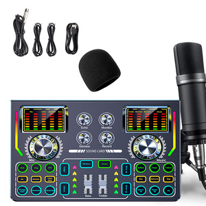 Tarjeta de sonido mezcladora de DJ con interfaz de Audio, estudio de producción de Podcast portátil con micrófono de 3,5mm para juegos en directo