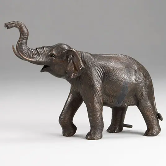 Escultura em bronze preto personalizada em tamanho real, estátua de bebê de elefante para decoração de jardim