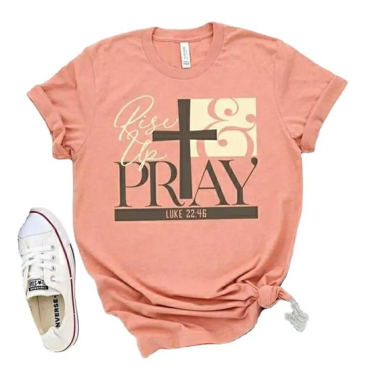 2020 New Design Piss UP Pray Cross Pattern T Shirt