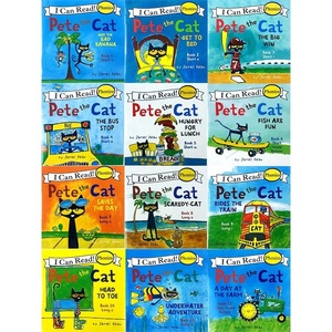 12 kitap Cat kedi ben İngilizce resim öğrenme Phonics okuyabilir hikaye kitabı çocuklar CVC kelimeler kısa sesli harf uzun sesli kelime - Product Image 2