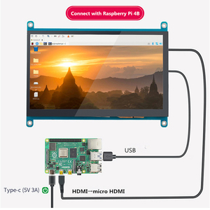 Monitor táctil capacitivo para Raspberry Pi 3/4 modelo B, pantalla táctil Lcd IPS de 7 pulgadas