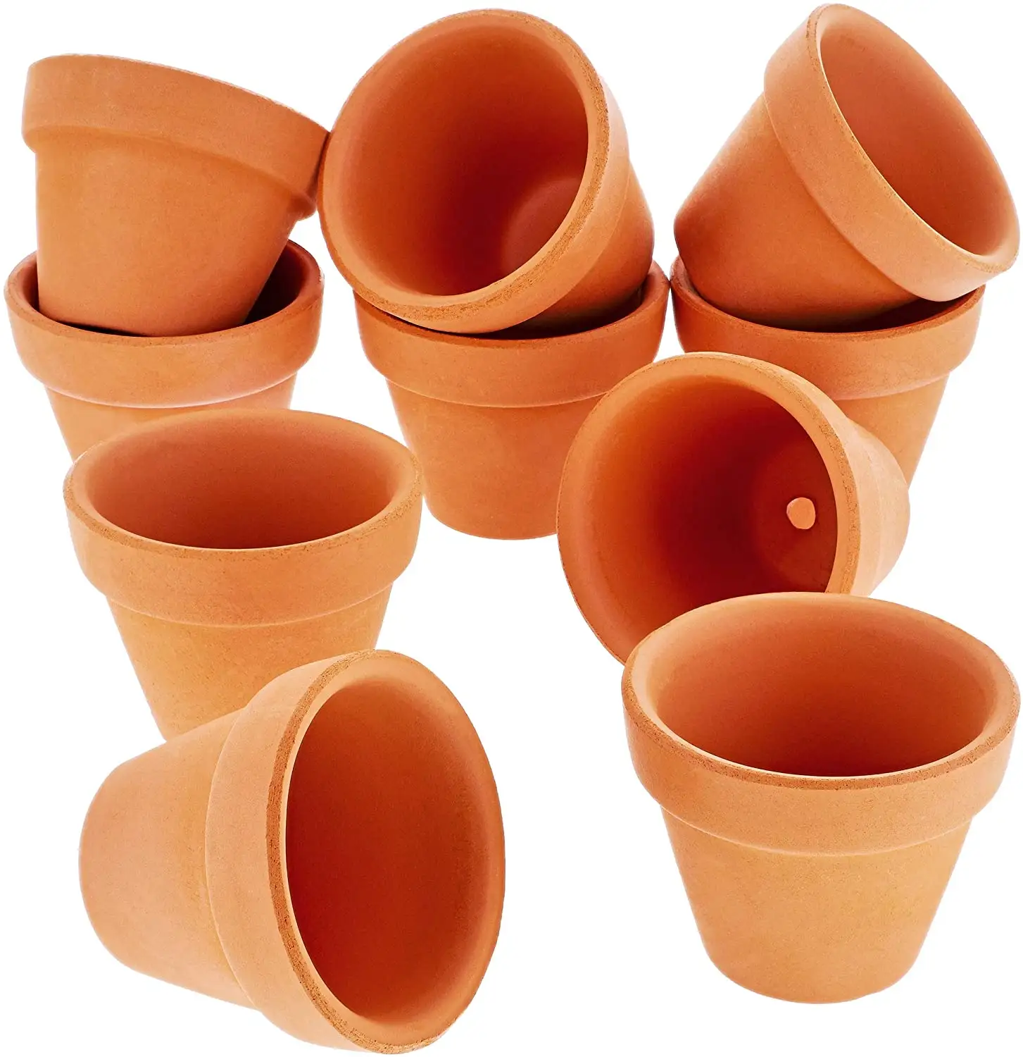 10 Pack Vasos de Terracota com Furos De Drenagem 1.5 polegadas Mini Vasos de Flores de Argila Perfeito para Exibição Suculenta, berçário cacto