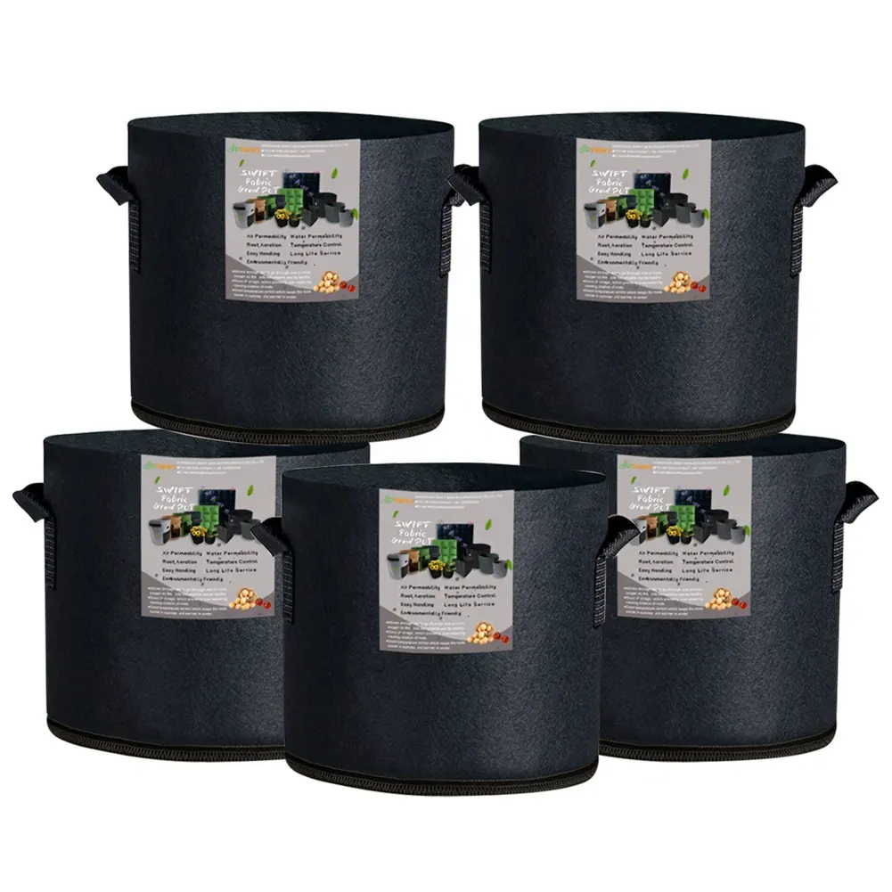 Techome — sac de culture en tissu pour fruits, pot de culture pour pommes de terre, fraise non tissé, 7 10 35 40 45 50 65 gallons