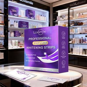 רצועות הלבנת שיניים פרימיום מנטה של לוקסמייל, מותג פרטי, V34 סגול, עם מי חמצן - Product Image 1