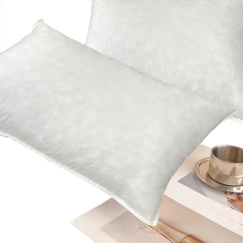 Cuscino bianco in puro cotone a cinque stelle con cuscino ampio lato solido per letto cuscino in piuma 48x74CM