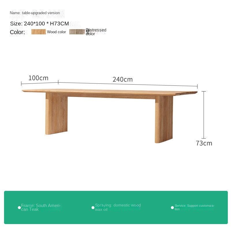 Table 240 cm (teck sud-américain) version améliorée