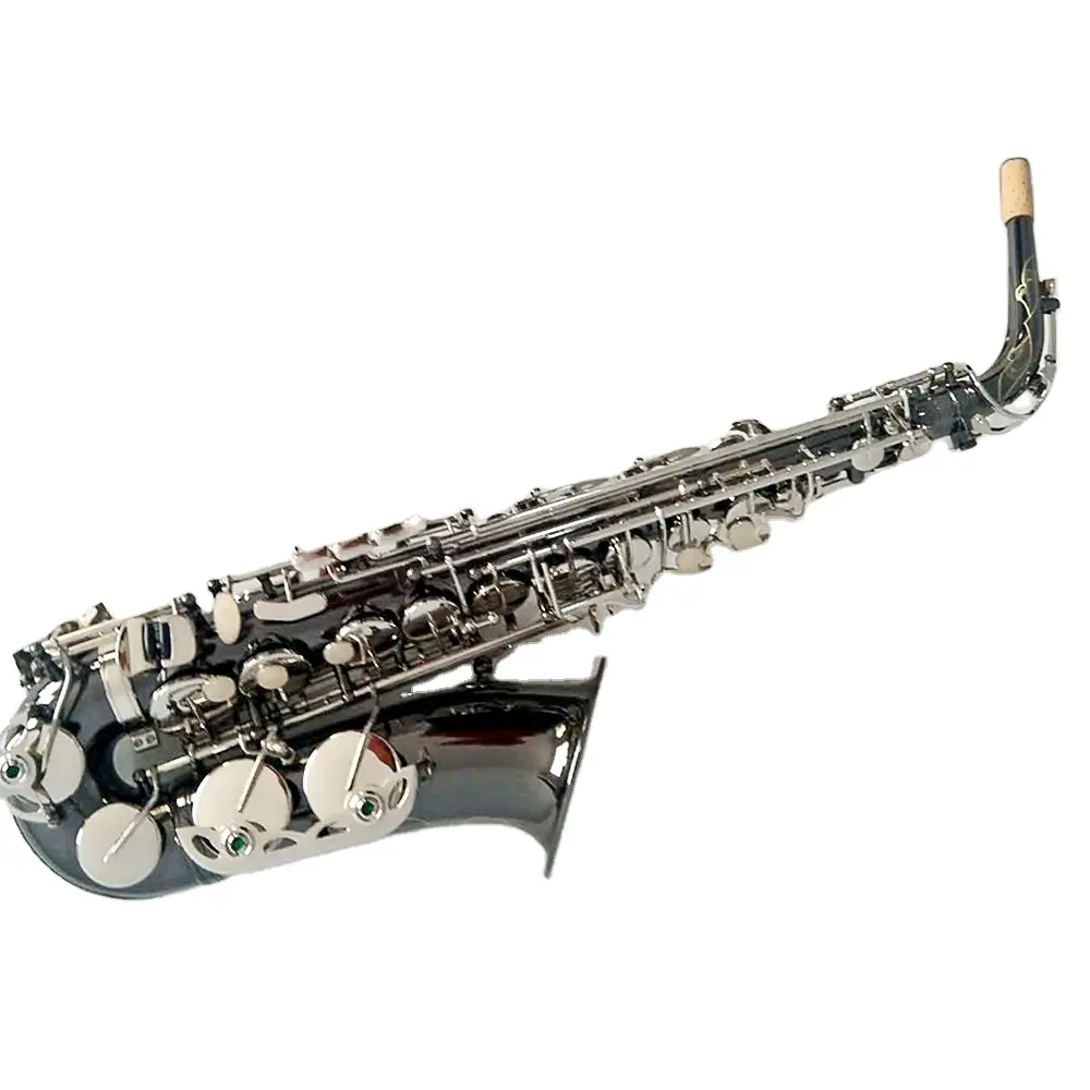 Saxofón negro Popular, instrumentos de viento de Juego de llaves chapados en níquel Eb alto
