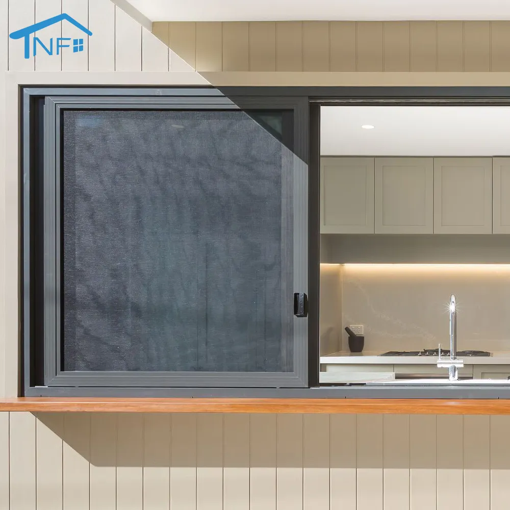 États-Unis Certifié NFRC Fenêtre en alliage d'aluminium Verre Noir Cadre en aluminium Fenêtres Portes