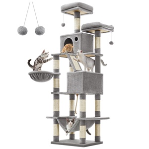 费安德里亚多层猫树室内猫公寓206厘米大型猫塔，带13个抓挠柱 - Product Image 1