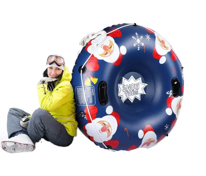 Thể Thao Mùa Đông Inflatable PVC Tuyết Ống Trượt Tuyết Đồ Chơi Ngoài Trời Tuyết Sled Cho Người Lớn Với Big Grab