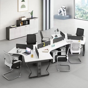 Muebles de oficina modernos diseños multijugador persona partición mesas de estación de trabajo con escritorio de computadora wirebox