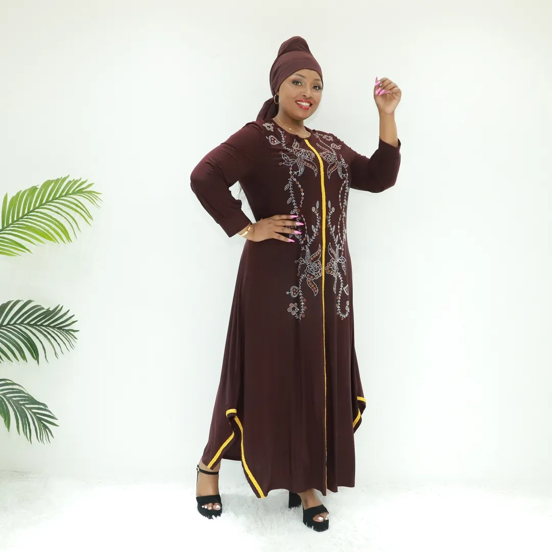 Donne musulmane Abaya viola maxi abiti AN6099F Cameroon musulmano abito abaya