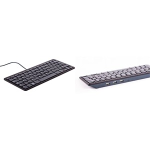Frambuesa Pi®Teclado USB alemán, QWERTZ negro, gris, Hub USB (940910017823), color negro (DE)-NEGRO/GRIS