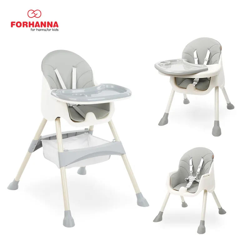Chaise gonflable pliante en plastique pour bébé, chaise haute avec grand panier, table d'alimentation assise, vente en gros