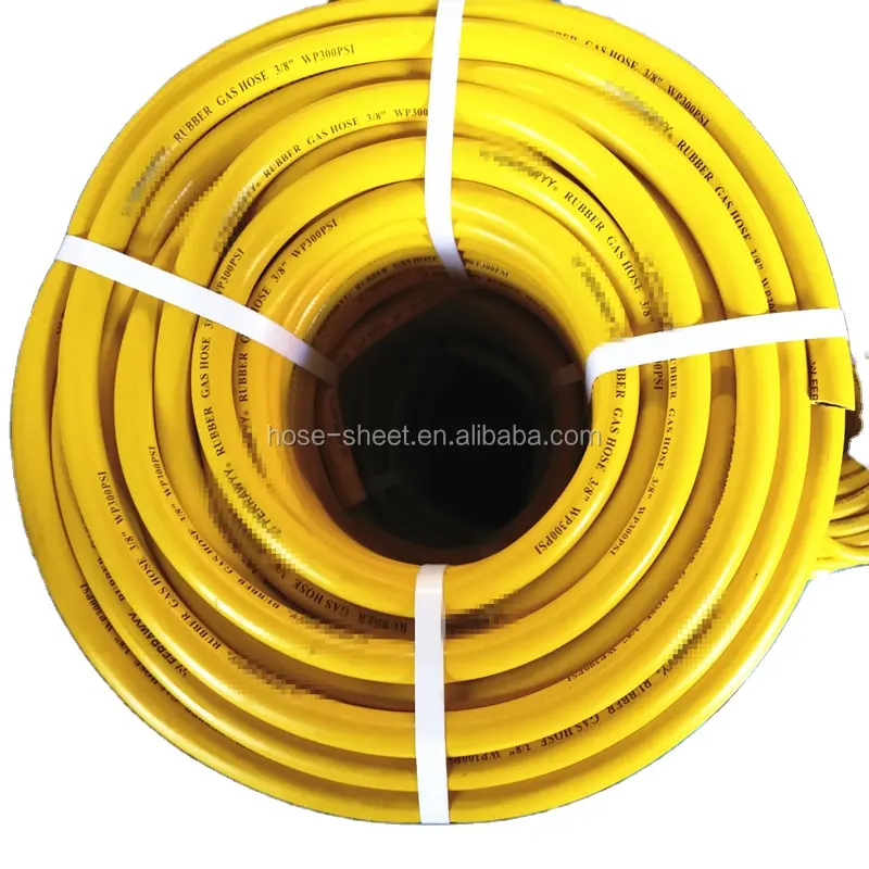 Manguera de gas de goma flexible naranja y amarilla de 8 mm y 100 metros/manguera de goma LPG de alta calidad
